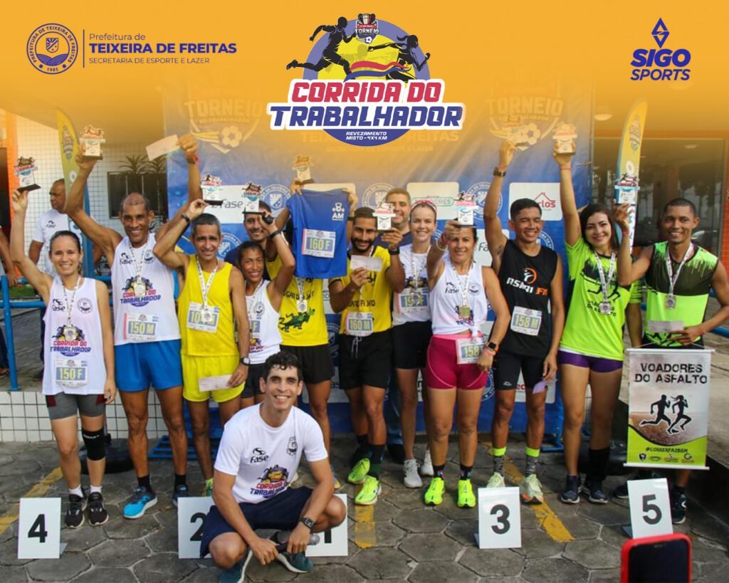 Resultado da 1ª Edição da Corrida do Trabalhador (Revezamento Misto 4x4km) – Teixeira de Freitas – Bahia